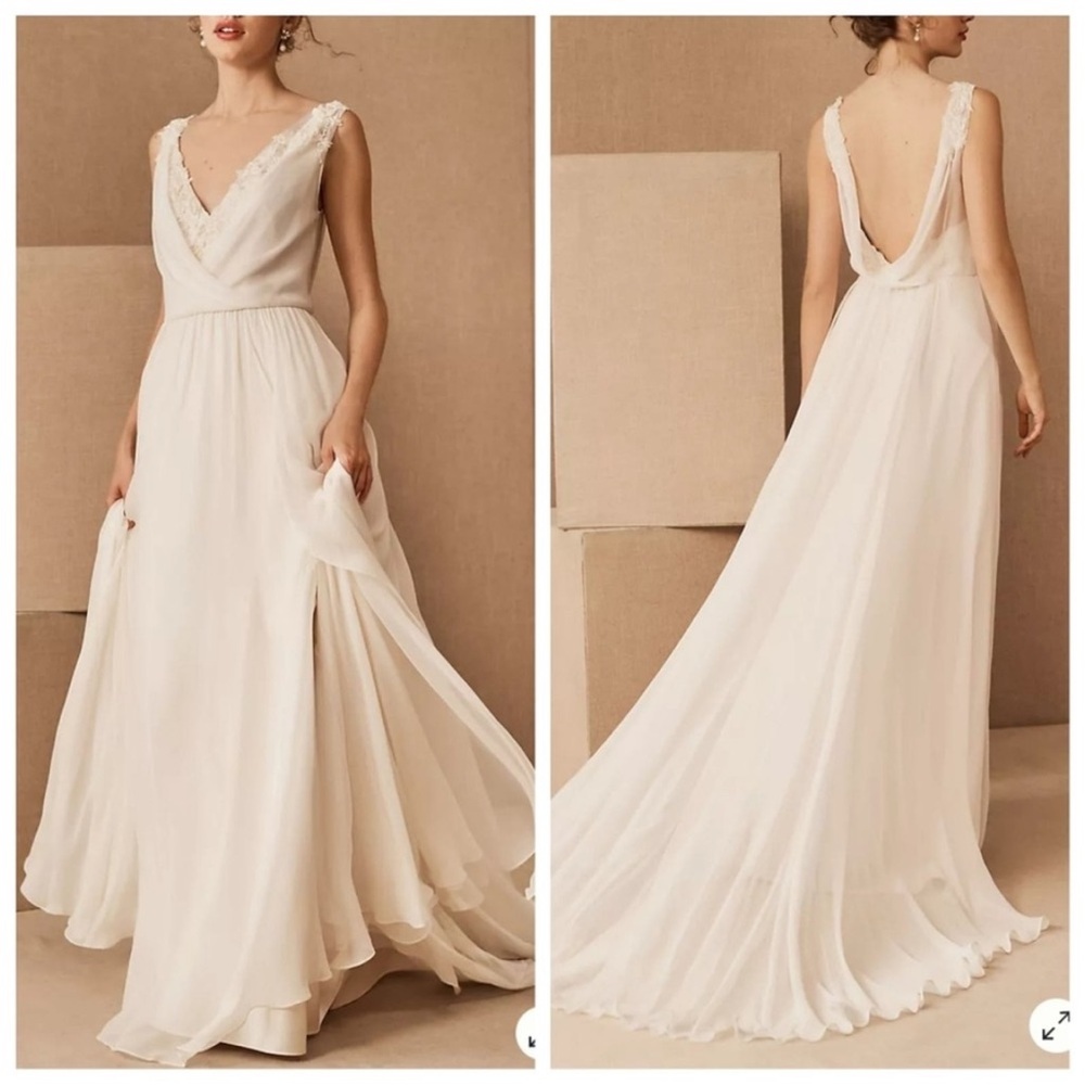 Jenny Yoo Aura Fairy Wing Wedding Gown BHLDN Anthropologie Bridal Dress